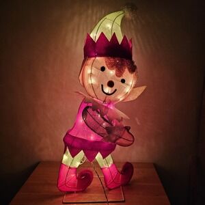 Christmas 31-Inch Light-Up Elf Indoor or Outdoor Yard Decoration Plug In Holiday